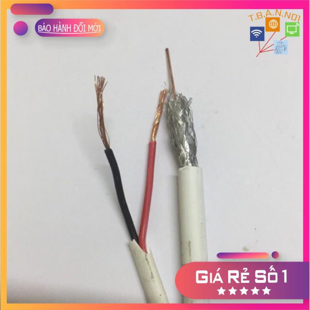 Combo 25 đến 75m cáp đồng trục liền nguồn chính hãng Sino hoặc Sunny