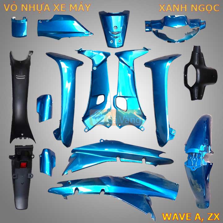 Vỏ nhựa xe máy Wave a, 100, ZX Nhựa Cao Cấp như Zin màu XANH NGỌC