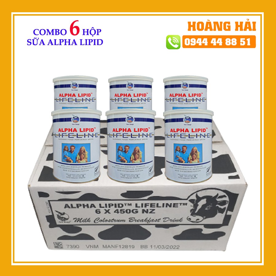 [Mã 44FMCGSALE giảm 8% đơn 500K] 1 Thùng 6 Hộp Sữa Non Alpha Lipid 450g New Zealand