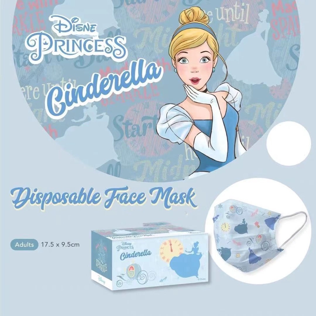 Set 10 / 20 / 50 Khẩu Trang 3 Lớp Dùng Một Lần In Hình Frozen / Công Chúa Lọ Lem / Công Chúa Lọ Lem / Alice Nhiều Màu Sắc Cho Người Lớn