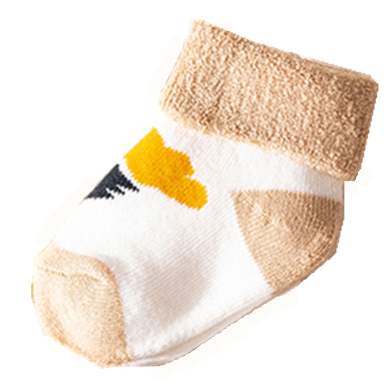 Set 5 Đôi Vớ Cotton Dày Ấm Áp Họa Tiết Động Vật Dễ Thương Cho Bé