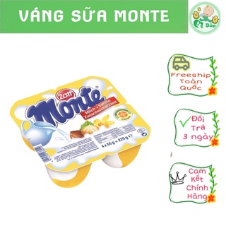Váng Sữa Monte Vị Vani Vỉ 4 hộp 55g/ hộp❤️ Shop Mẹ Bắp