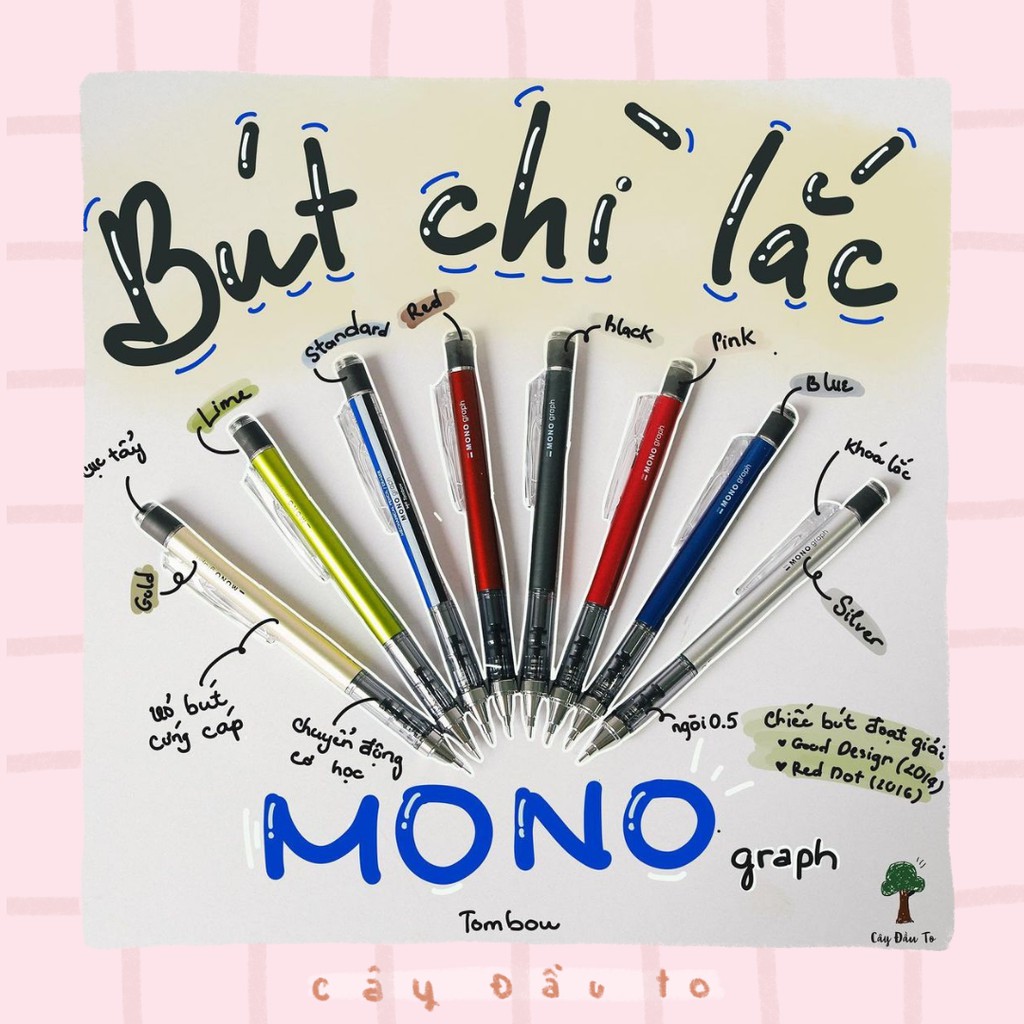 Bút Chì Lắc Kỹ Thuật Mono Graph TOMBOW Nhật Bản Ngòi 0.3-0.5mm