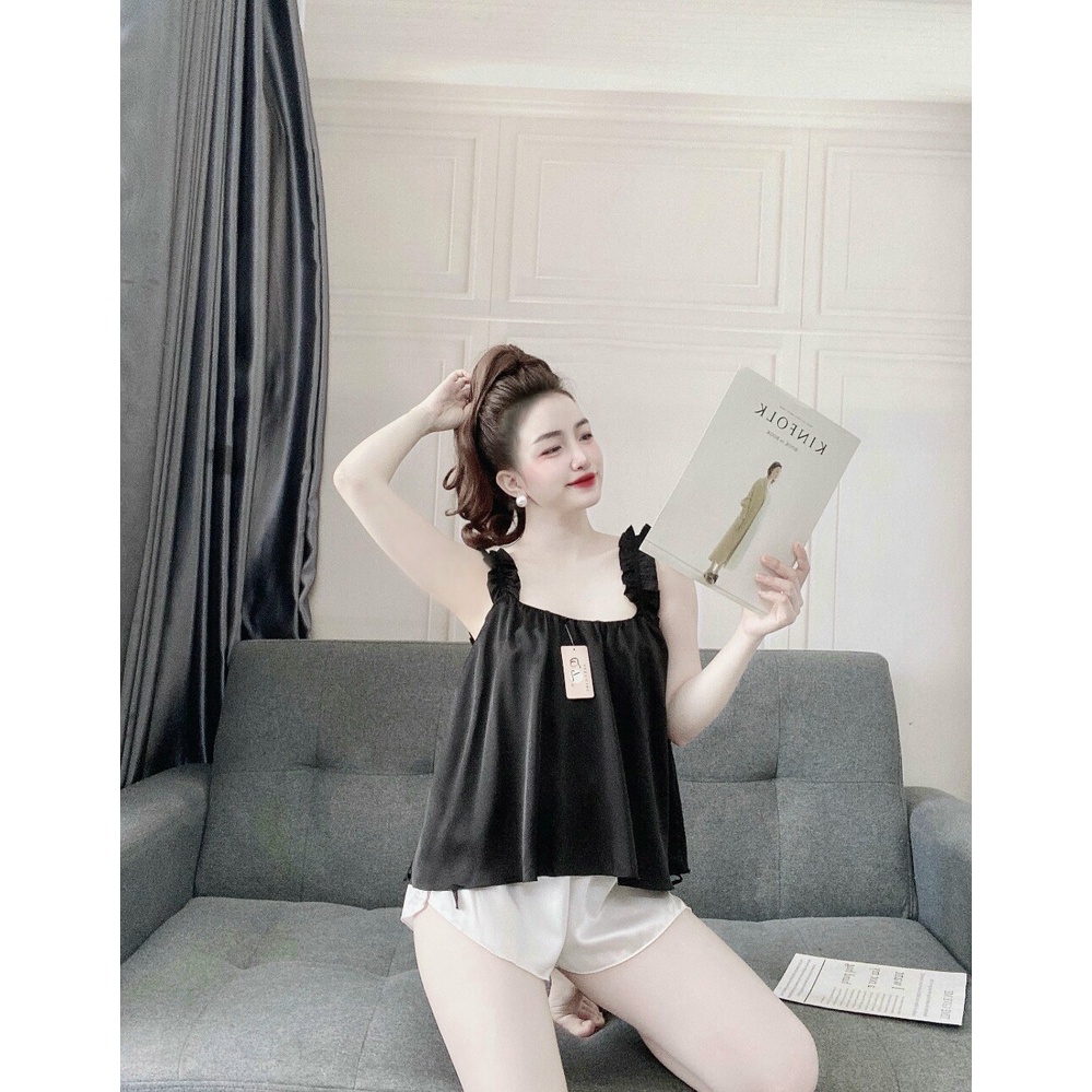 Đồ mặc nhà nữ đẹp, áo 2 dây mặc nhà kèm quần , chất vải đẹp, mát, ít nhăn, kiểu dáng gợi cảm, thu hút, phom dưới 58kg | BigBuy360 - bigbuy360.vn