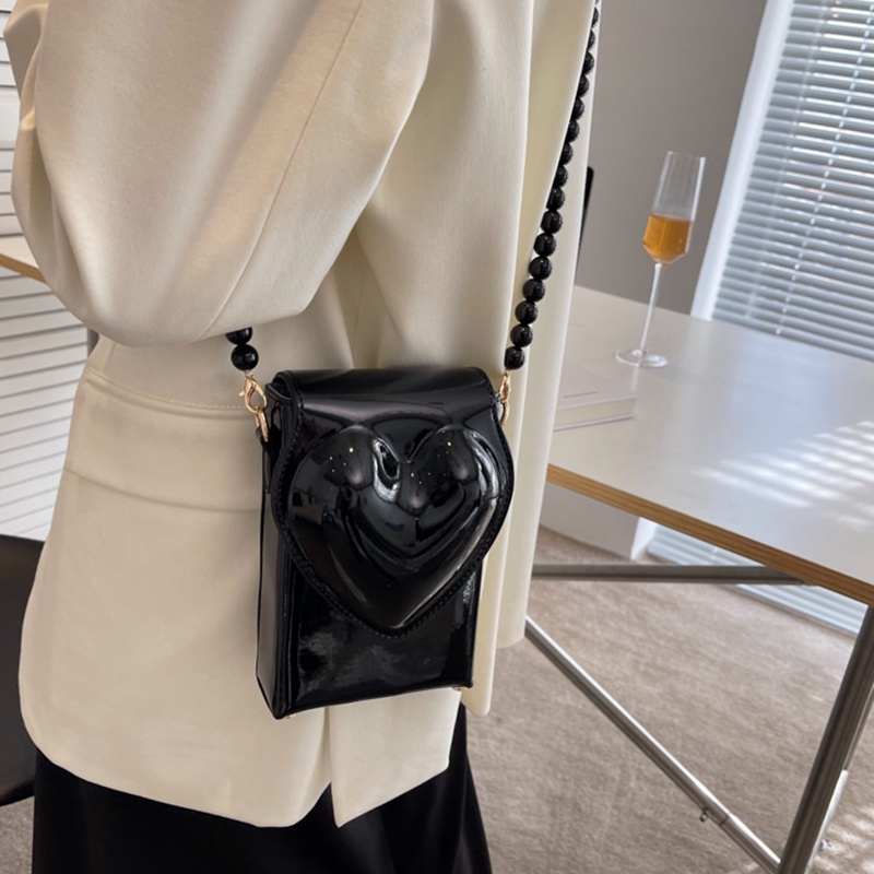 IELGY Túi Đeo Chéo Da Bóng Hình Vuông Nhỏ Đơn Giản Dành Cho Nữ