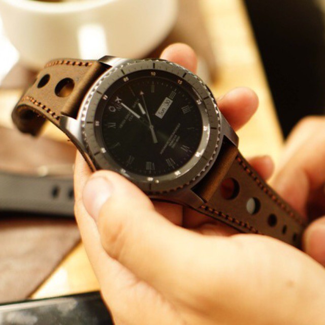 Dây đồng hồ RAM Leather da bò thật RAM Leather cho samsung galaxy watch - tặng khóa chốt và cây thay dây