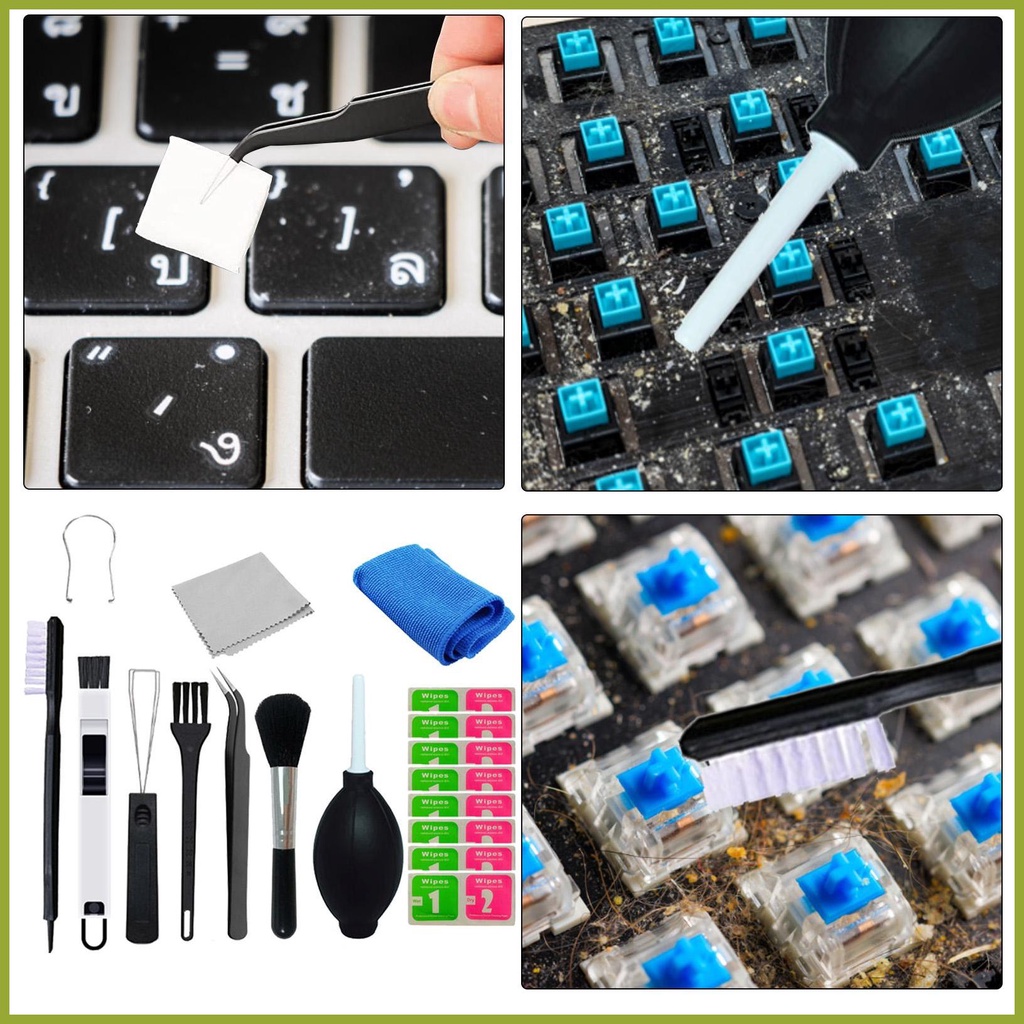 Dụng Cụ Làm Sạch Bàn Phím Máy Tính Kèm Chổi Quét Bụi Và Khăn Lau Điện Tử tamvn tamvn