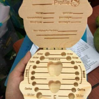 Hộp đựng răng sữa gỗ cho bé có khắc tên