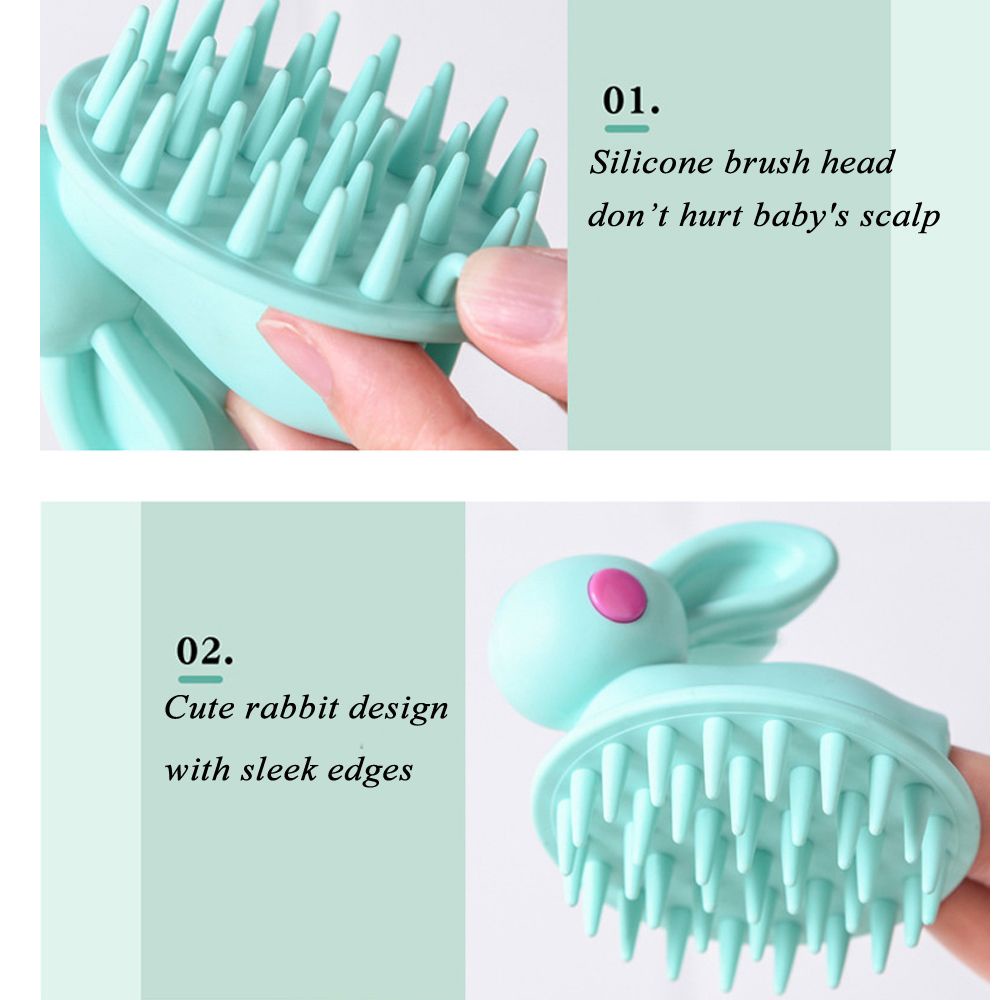Bàn Chải Tắm Mát Xa Da Đầu Bằng Silicon Hình Thỏ Nhiều Màu Tùy Chọn