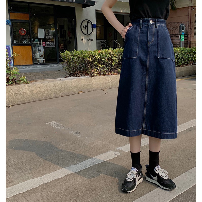 Chân Váy Denim Lưng Cao Thời Trang Cho Nữ | BigBuy360 - bigbuy360.vn