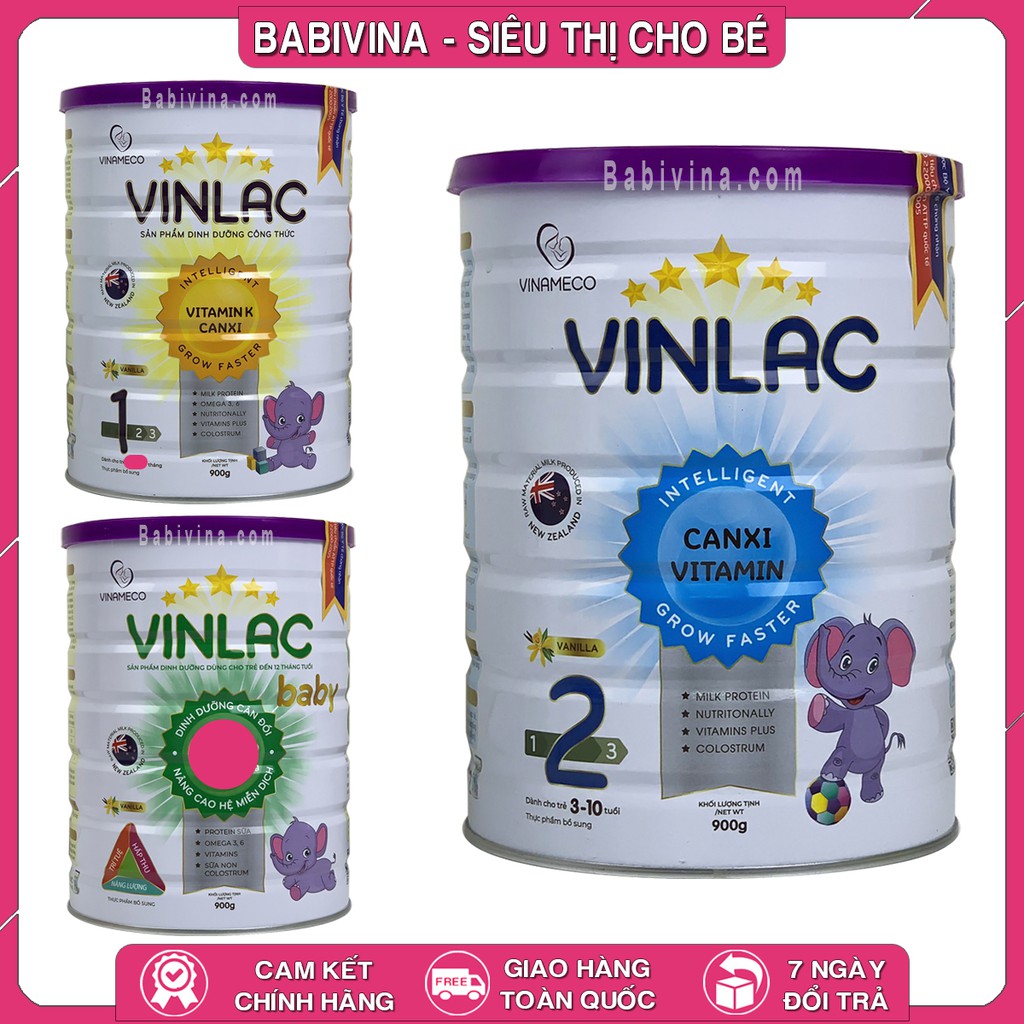 [LẺ GIÁ SỈ ] Sữa Vinlac 0 - 1 - 2 900g Giúp Trẻ Tăng Cân Khỏe Mạnh | Mua Vinlac Chính Hãng Date Mới, Giá Tốt Babivina