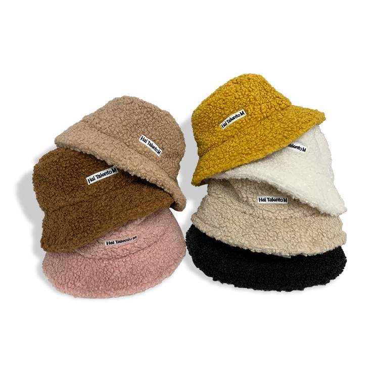 Nón tai bèo/Mũ bucket vải len giả sợi lông cừu Unisex hot hit thời trang thu đông sang chảnh