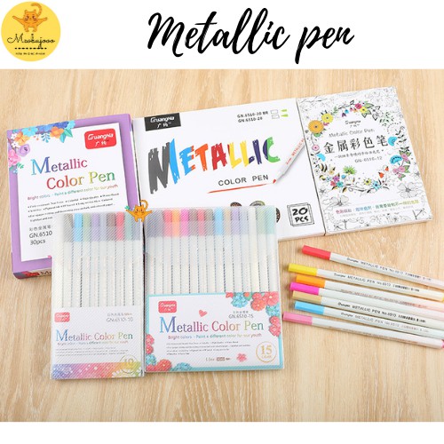 Bút Brush Sta Metallic đầu nhỏ cứng nhiều màu dùng để trang trí sổ, notebook, bullet journal