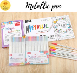 [Meobujooo] Bút Brush Sta Metallic đầu nhỏ cứng nhiều màu dùng để trang trí sổ, notebook, bullet journal