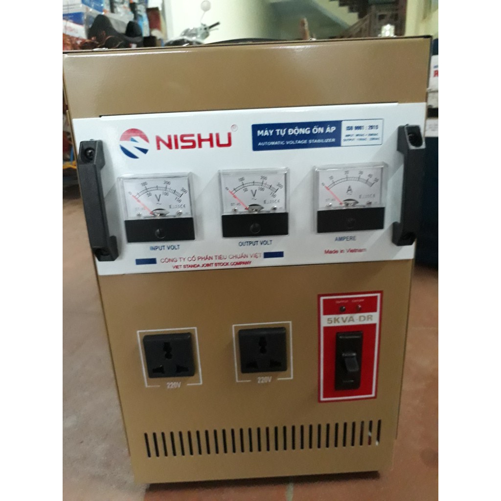 Ổn Áp Nishu 10KVA DR dải 90-250V, bảo hành 4 năm, dây đồng