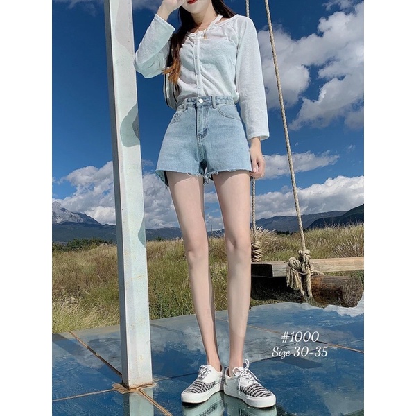 Quần Short Jean Nữ Trơn Size Đại từ S đến 35 Có 3 Màu Bigsize