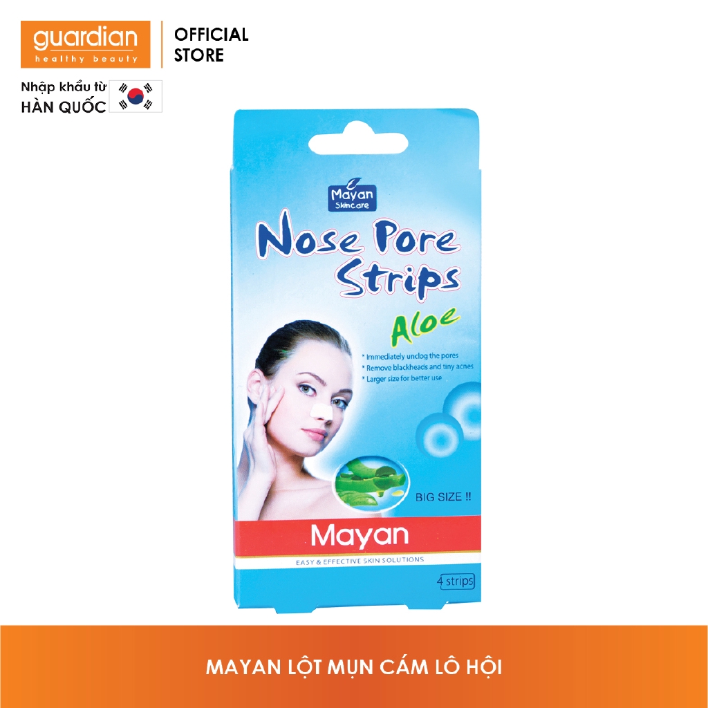 Lột Mụn Cám Mayan Lô Hội 4 Miếng Nose Pore Strips Aloe 4 Strips | BigBuy360 - bigbuy360.vn