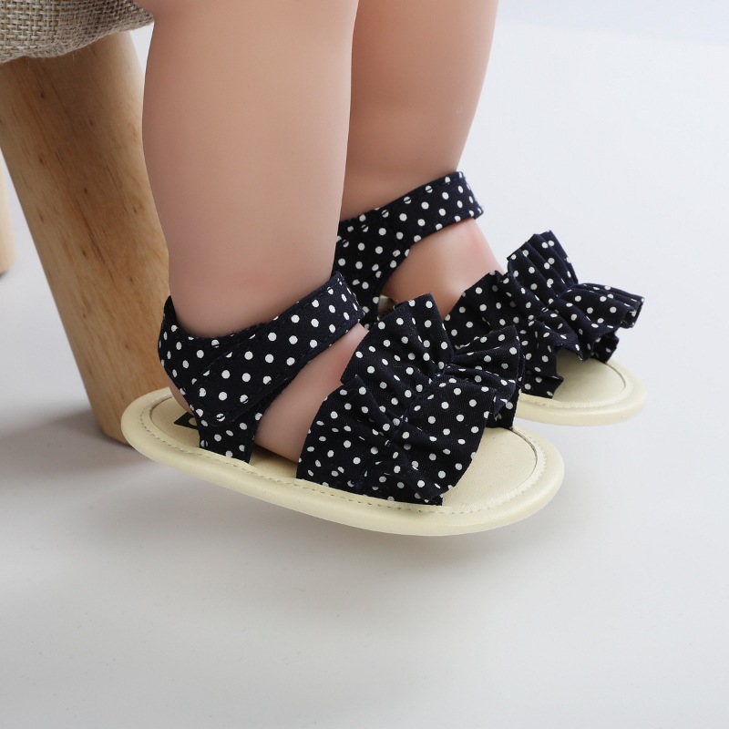 Giày Phối Bèo Cho Bé Gái 0-12 Tháng Tuổi Chấm Bi