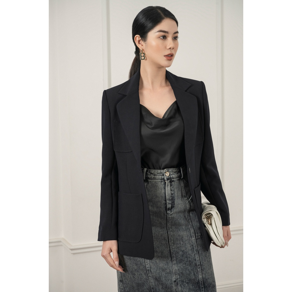 Áo blazer nữ tay dài dáng vừa Eva de Eva 22SBLE012D