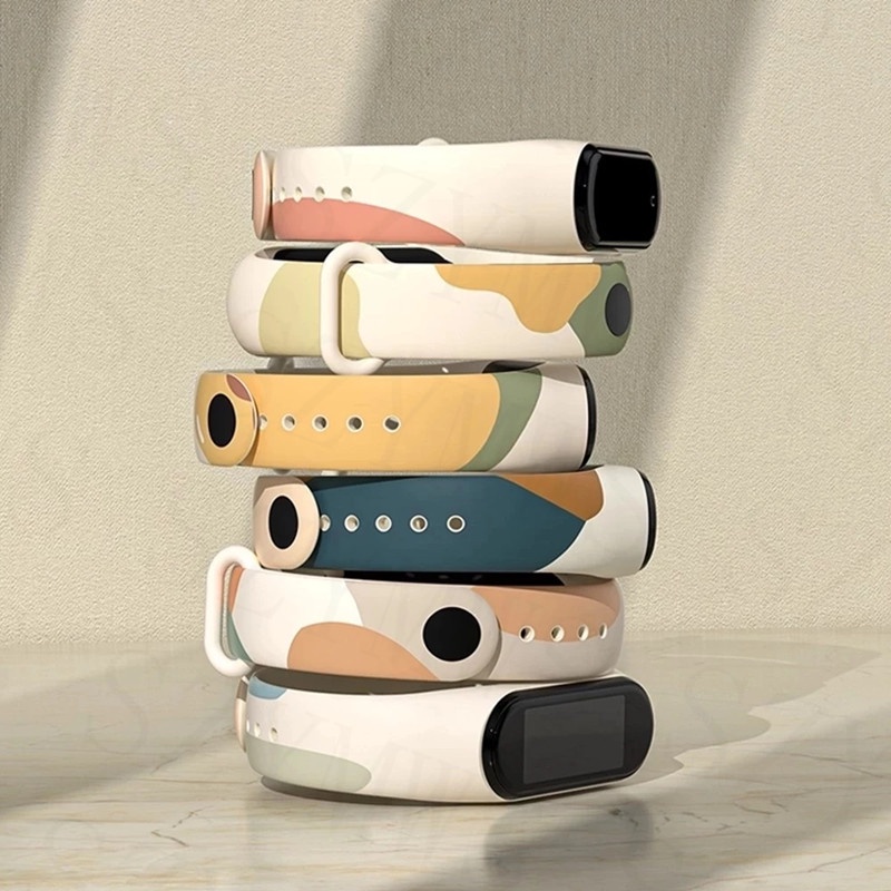 Dây Đeo Thay Thế Chất Liệu Silicon Màu Trơn Cho Xiaomi Mi Band 7 6 5 4 3 Mi Band 3 4 5 6 7