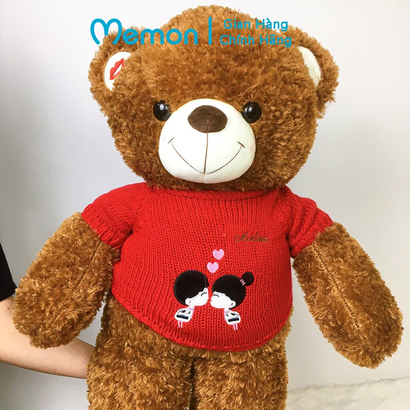 Gấu Bông Teddy Áo Len Kiss Cao Cấp Memon