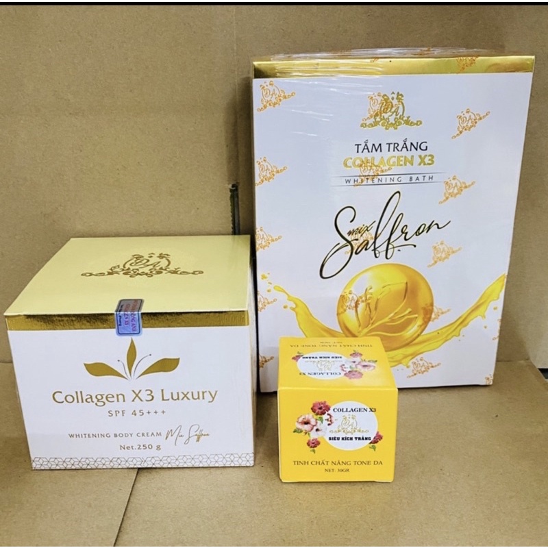 Combo Body Luxury + Kích trắng X3 + Tắm trắng Collagen X3 Luxury Chính Hãng 100%