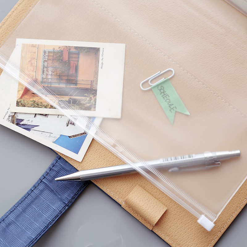 Túi nhựa PVC đựng phụ kiện có khóa kéo gắn vào sổ còng A5 A6 A7