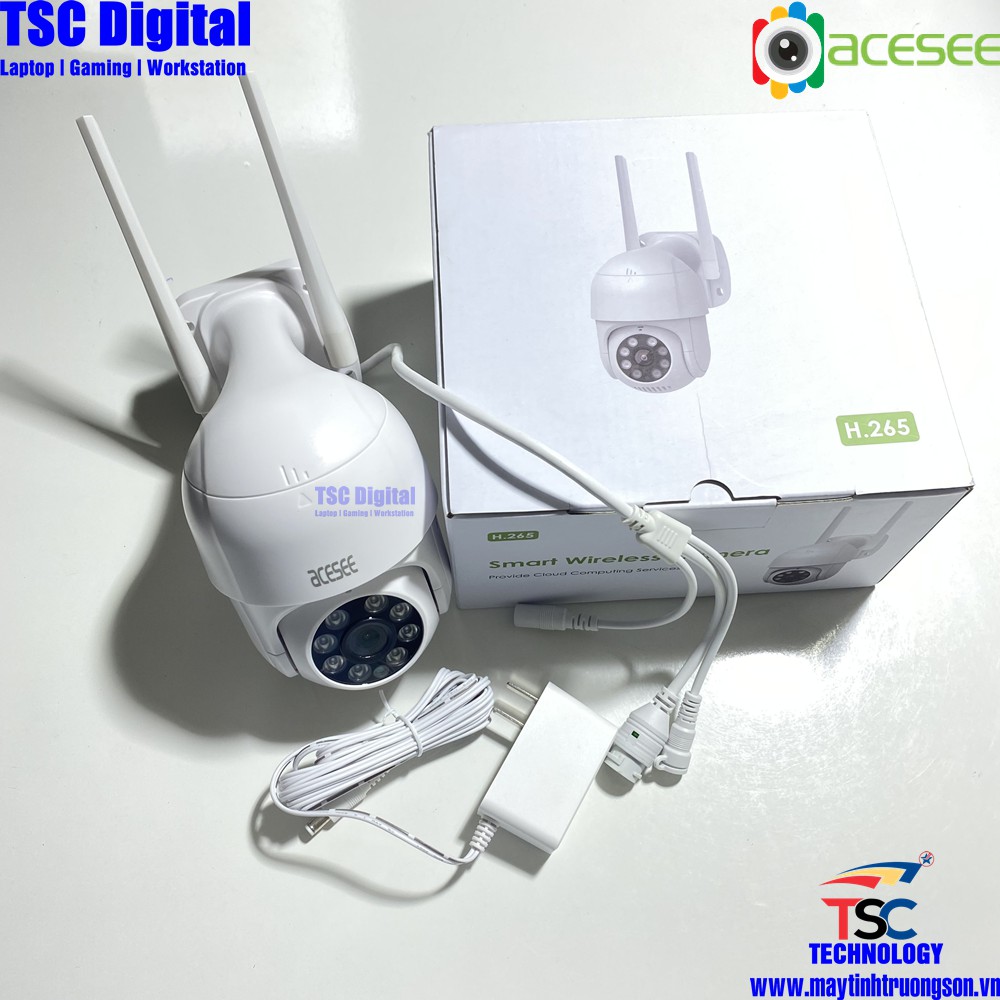 Camera IP wifi 2.0MP ACESEE AC04 Chống Nước | Kèm Thẻ Lưu Trữ 128Gb - Quay 355° Đàm Thoại 2 Chiều