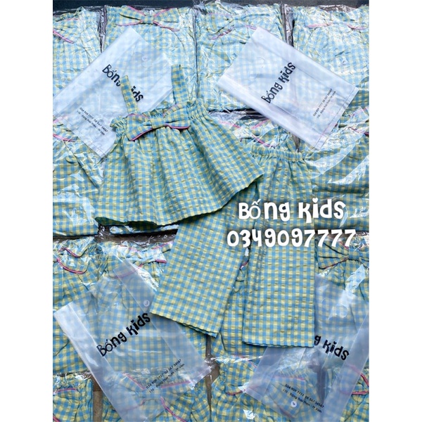 Bộ Lửng Bé Gái Đính Nơ Kẻ Ô MLS