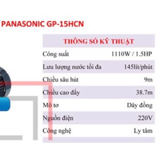 Máy bơm nước đẩy cao công suất lớn panasonic GP-15HCN1.5HP