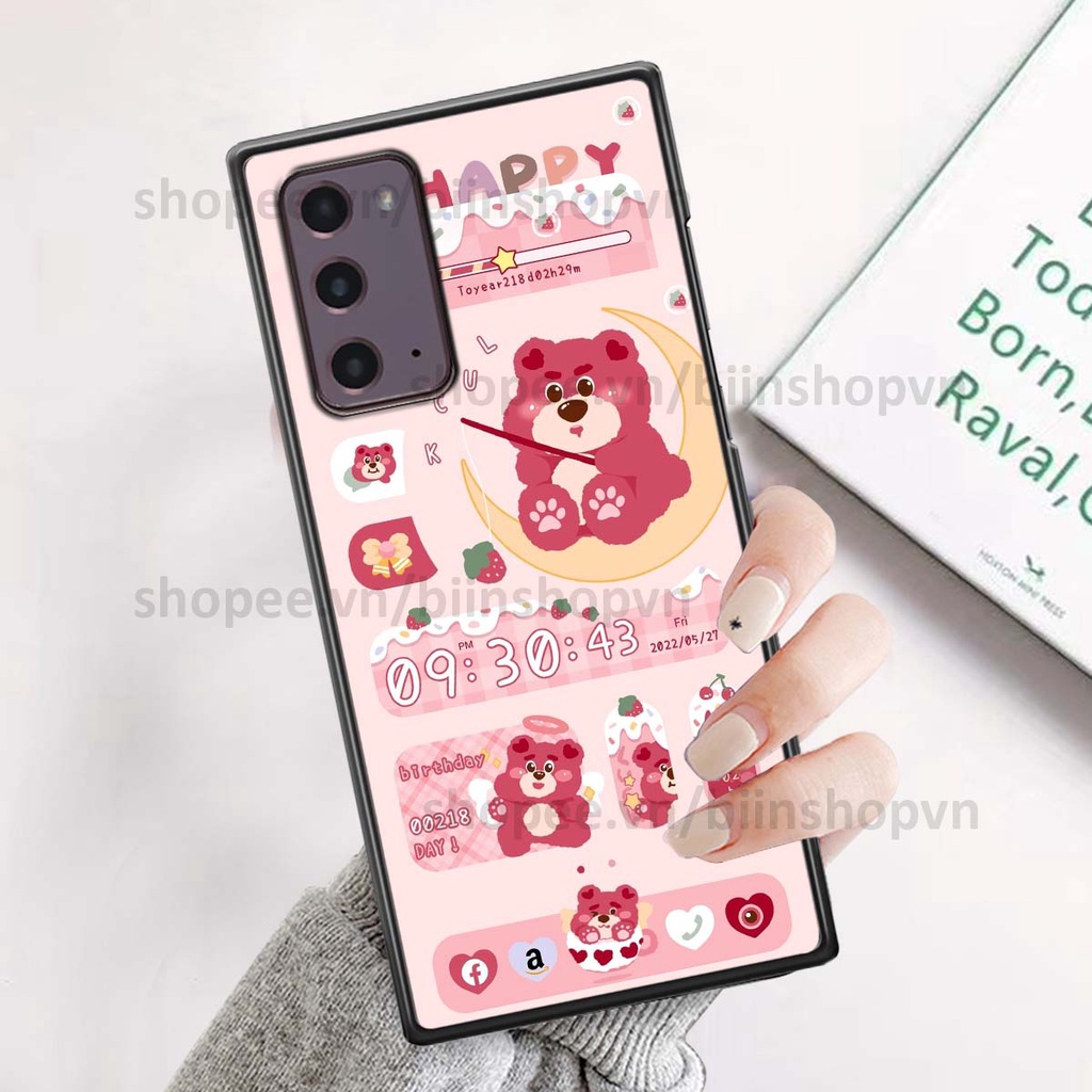 Ốp Samsung Note 20 in 3D icon gấu nổi siêu xinh, siêu đáng yêu, cá tính phong cách