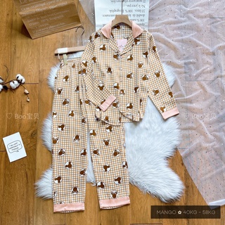 (ĐÙI + TNQD + TAY DÀI) ĐỒ BỘ LỤA MANGO BOO BOO 4 MẪU MỚI (40-58KG)