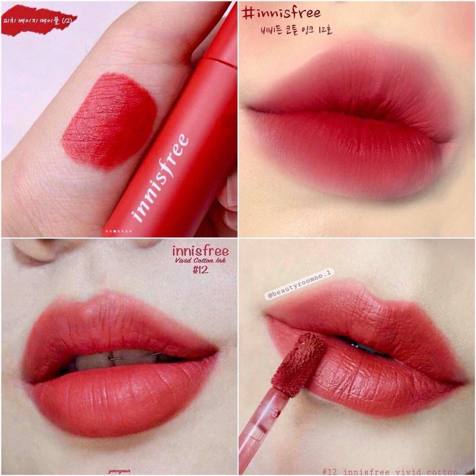 SON TINT LÌ KHÔNG KHÔ MÔI INNISFREE VIVID COTTON INK | Màu #1 #8 #11 #12 | BigBuy360 - bigbuy360.vn