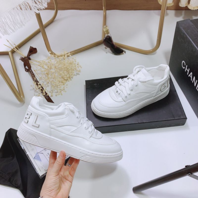 B(ẢNH THẬT) Giày Thể Thao Trắng Da Mềm Êm Fullbox Bill Túi Cao Cấp