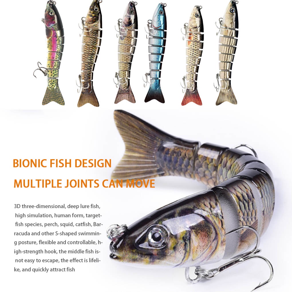 [Global] Wobbler Bait Lure Jig Crankbait Fishing Multi-sectional Sinking Swimbait with Claw Barb Hook