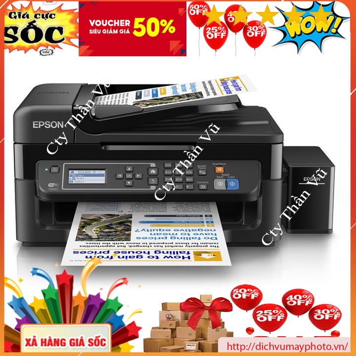 Máy in phun màu cũ đa năng Epson L565 có in wifi không dây copy scan fax tiện lợi đảm bảo chất lượng INECO
