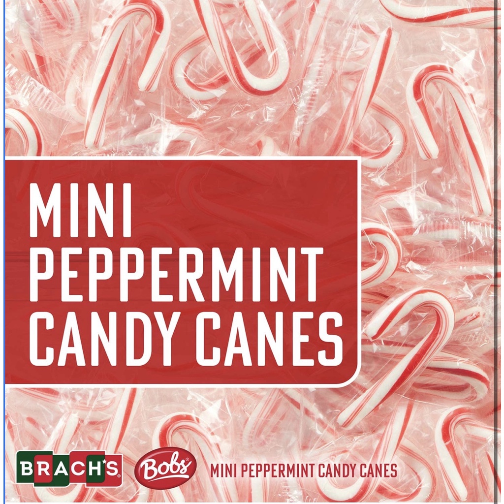 10 Cây Kẹo Giáng Sinh Noel Bạc Hà Mini Brachs Peppermint Candy Canes USA