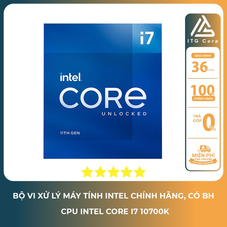 CPU Intel Core i7 11700K (3.60 Up to 5.00GHz, 16MB, 8 Nhân 16 Luồng)