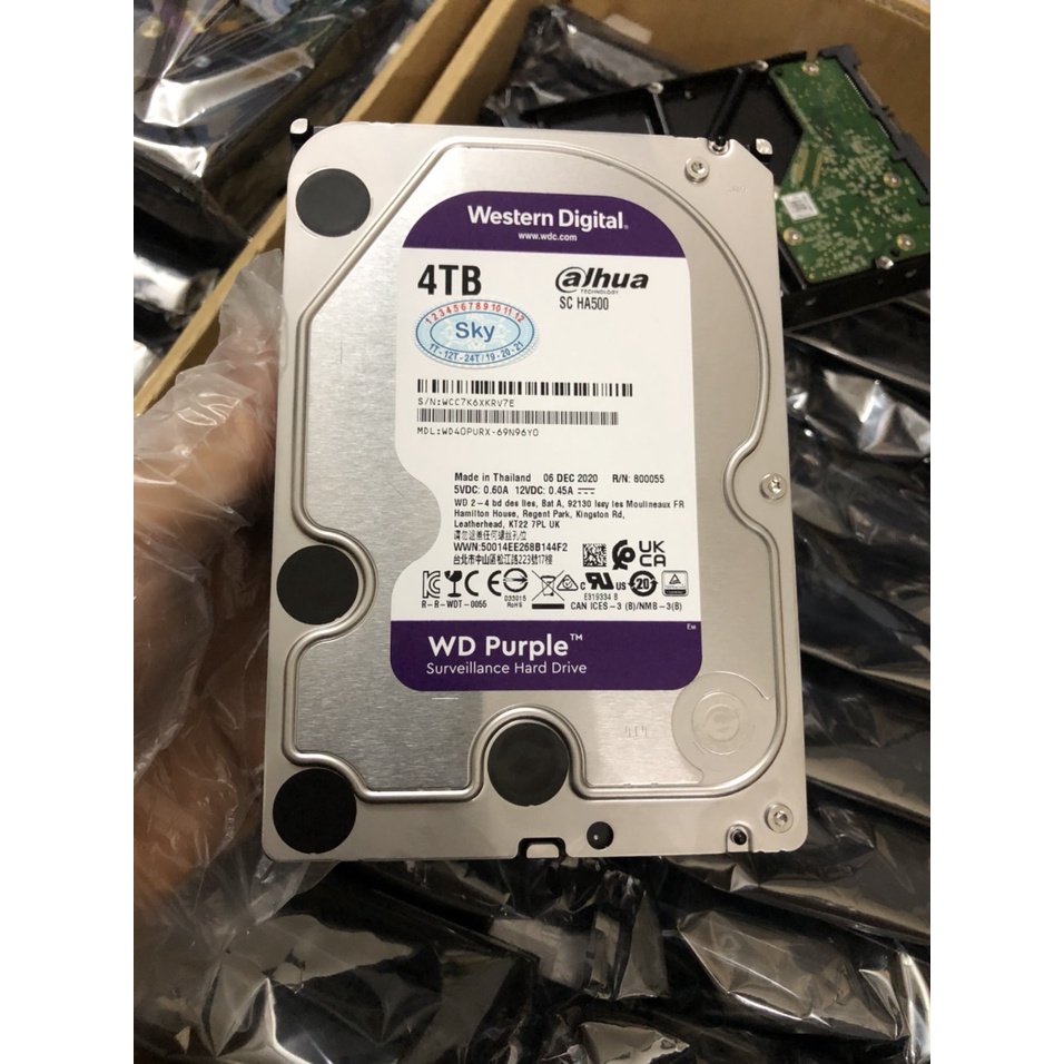 Ổ Cứng HDD WD Purple 4TB 3.5 inch Dùng Cho Camera Karaoke Thiết Bị Lưu Chữ 24/24 - Mới Bảo hành 36 tháng