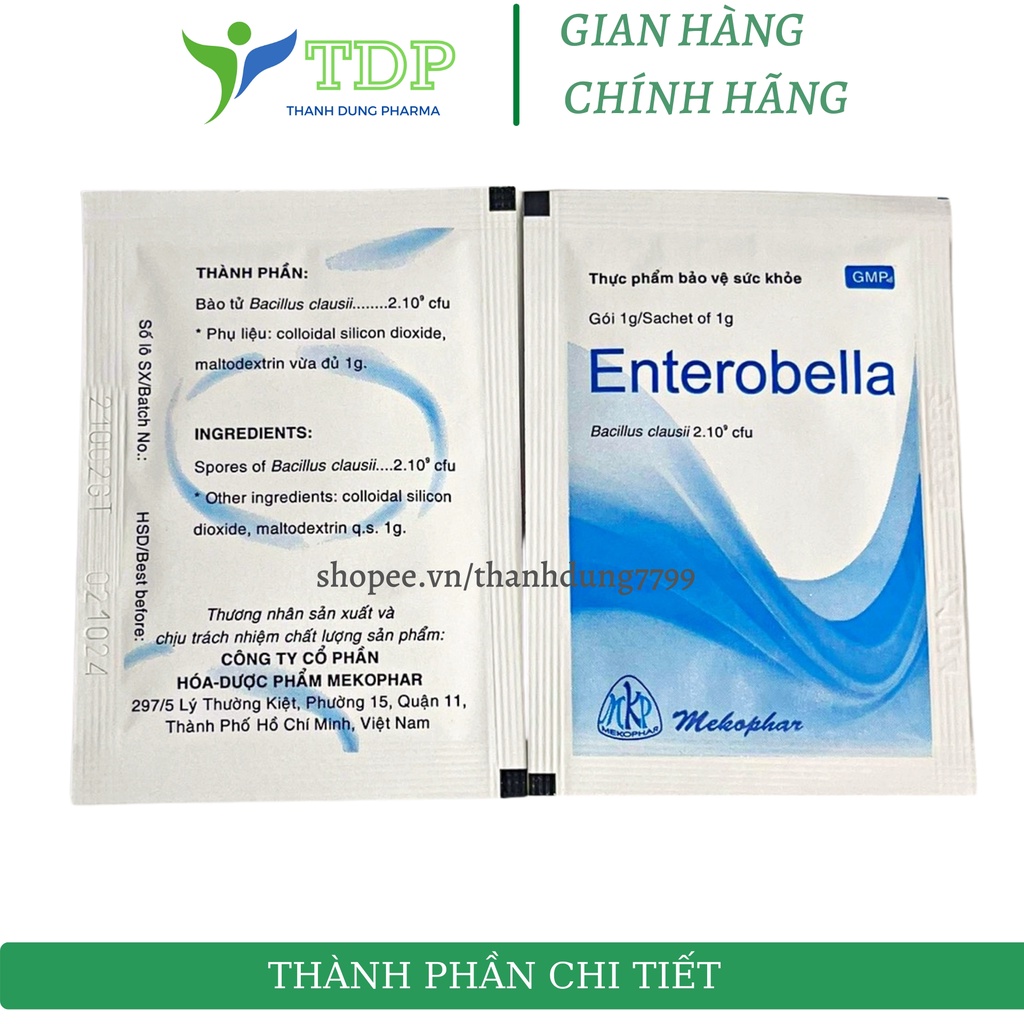 Men vi sinh Enterobella tăng cường tiêu hoá, bổ sung lợi khuẩn đường ruột, tăng đề kháng- Hộp 25 gói