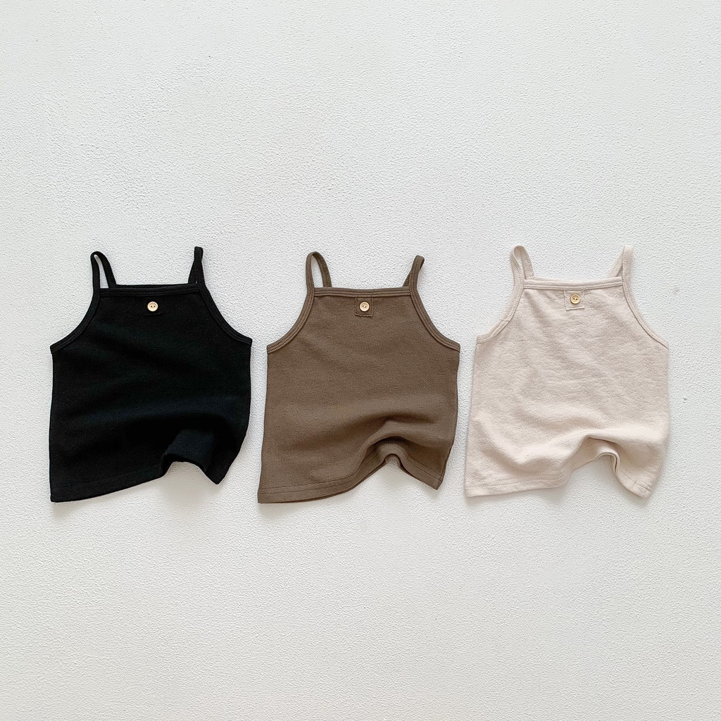 Bộ Đồ Ngủ 2 Món Bằng Vải Cotton Màu Trơn Thời Trang Mùa Hè Cho Bé Sơ Sinh 1 Tuổi