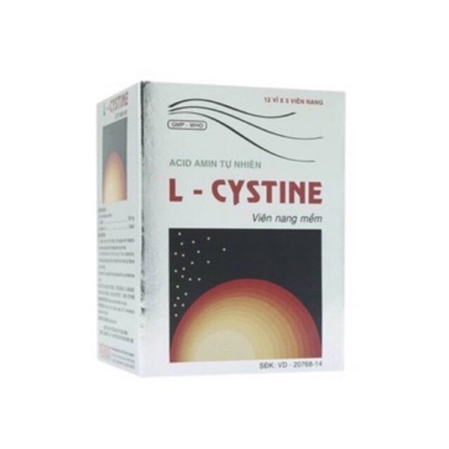 L cystine bổ sung dưỡng chất cho tóc, giảm rụng tóc, chống oxy hóa, làm mịn và sáng hộp 60 viên