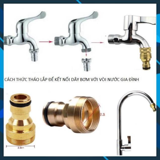 Bộ dây vòi bơm nước rửa xe, tưới cây❤️ ✔, tăng áp 3 lần, loại 15m 206319 cút sập,nối vàng + 🎁 đai