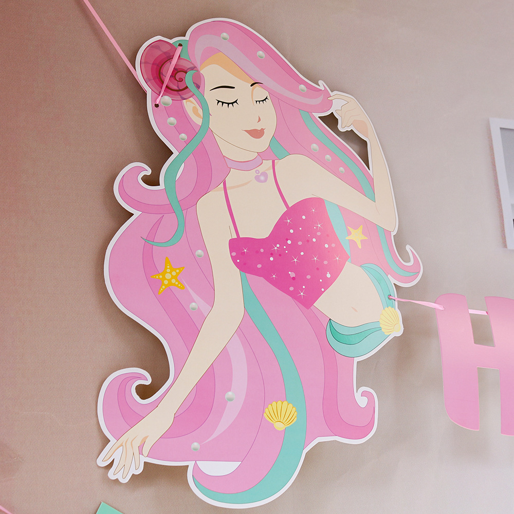 Ready Stock Mermaid Happy Birthday Banner / Bunting  / Under The Sea