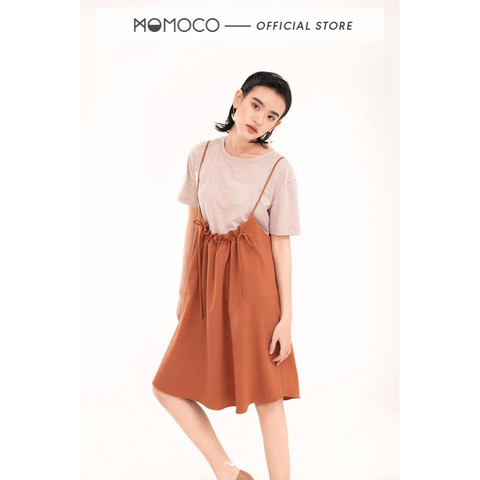 Váy Yếm Nữ MOMOCO Dây Cổ Màu Nâu M2289