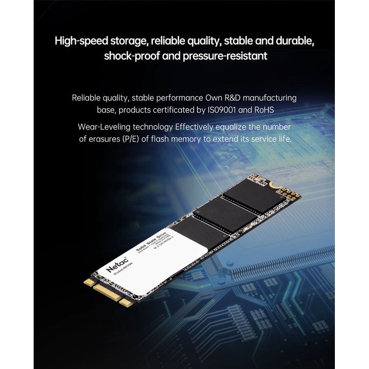 Ổ cứng SSD Netac M2.SATA 128Gb/256Gb/512Gb. Bảo hành 3 năm