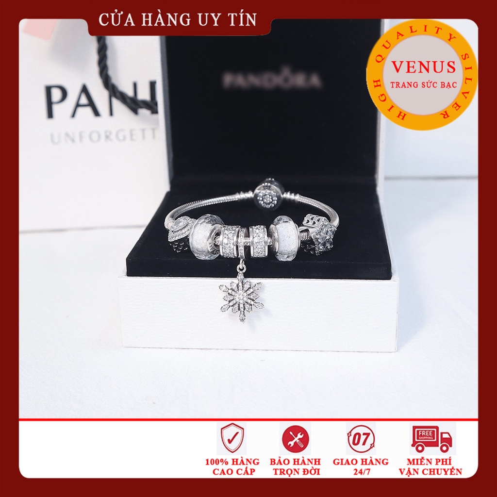 Vòng charm mệnh Kim màu trắng- Bạc 925 cao cấp- VENUS001