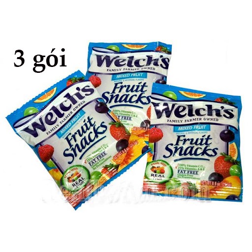 Combo 3 gói kẹo dẻo Welch trái cây Mỹ 22.7g/gói