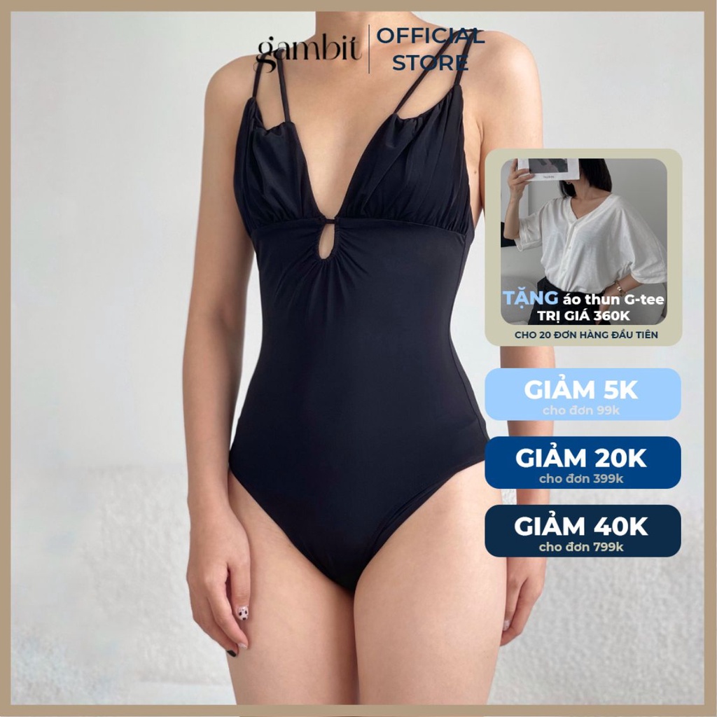 Áo 2 dây Blake BodySuit ôm body cúp ngực màu đen vải thun cotton co giãn 4 chiều phong cách gợi cảm - Gambit Studio