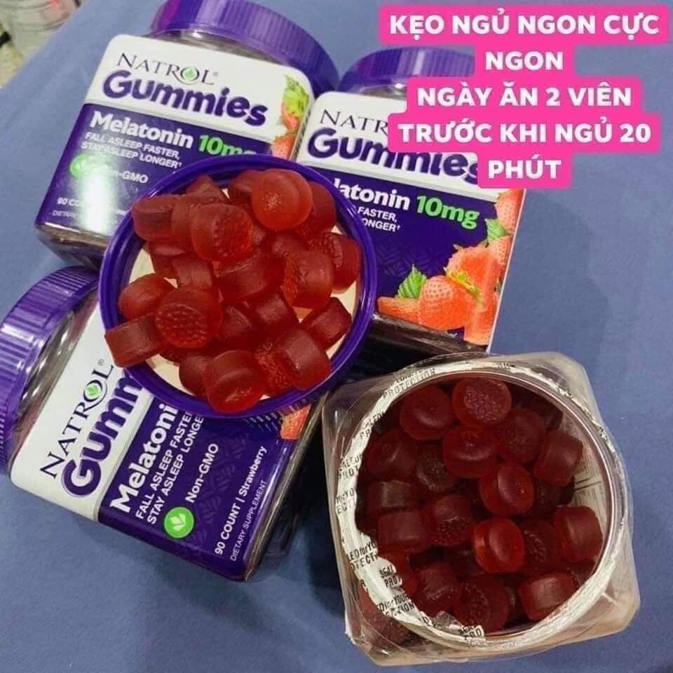 Gummies hỗ trợ ngủ ngon Natrol Melatonin 10mg 90 Viên Mới date 2025